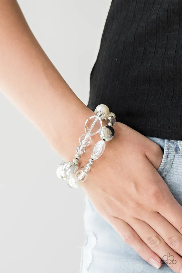 Bracelets Paparazzi Bracelet Downtown Dazzle White Paparazzi Jewelry