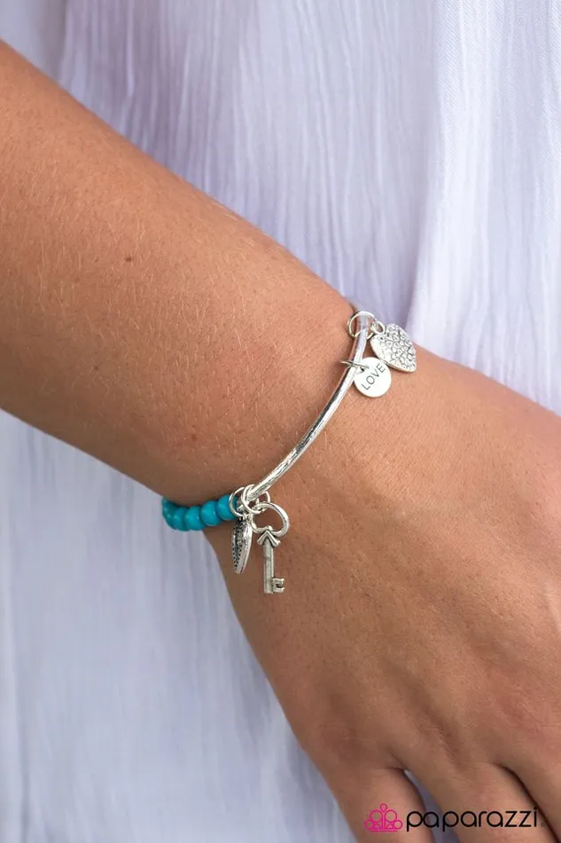 Bracelets Paparazzi Bracelet You Hold The Key Blue Paparazzi Jewelry