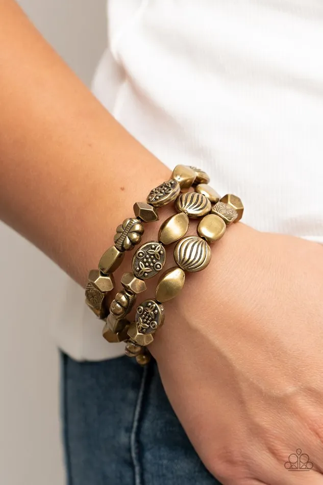 Bracelets Paparazzi Jewelry Paparazzi Bracelet Charmingly Cottagecore Brass