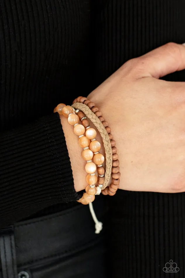 Bracelets Paparazzi Jewelry Paparazzi Bracelet Down HOMESPUN Orange