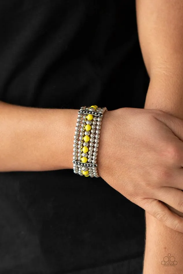 Bracelets Paparazzi Jewelry Paparazzi Bracelet Gloss Over The Details Yellow