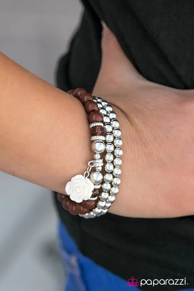 Bracelets Paparazzi Jewelry Paparazzi Bracelet Valley Of Flowers Brown