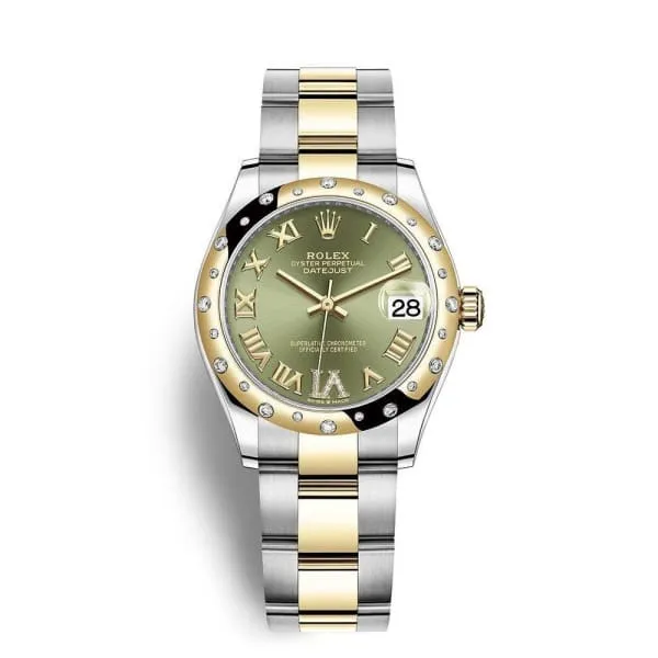 Bracelets Rolex Datejust 31mm Ref 278343rbr0015 Olive Green Roman Diamond Dial Diamond Bezel Two Tone Stainless Steel 18K Yellow Gold Oyster Bracelet Womens Watch Rolex Bracelets Rolex Datejust 31mm Ref 278343rbr0015 Olive Green Roman Diamond Dial Diamond Bezel Two Tone Stainless Steel 18K Yellow Gold Oyster Bracelet Womens Watch Rolex