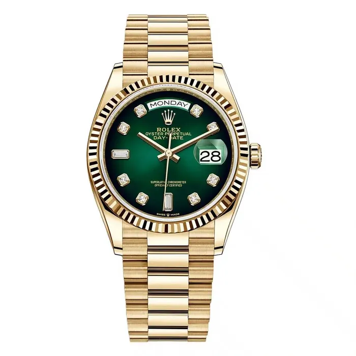 Bracelets Rolex Day Date 36mm Ref 1282380069 Green Ombre Diamond Dial 18K Yellow Gold President Bracelet Watch Rolex Bracelets Rolex Day Date 36mm Ref 1282380069 Green Ombre Diamond Dial 18K Yellow Gold President Bracelet Watch Rolex