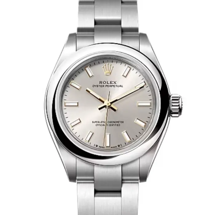 Bracelets Rolex Rolex Oyster Perpetual 28mm Ref 2762000001 Silver Stick Dial Stainless Steel Oyster Bracelet Womens Watch