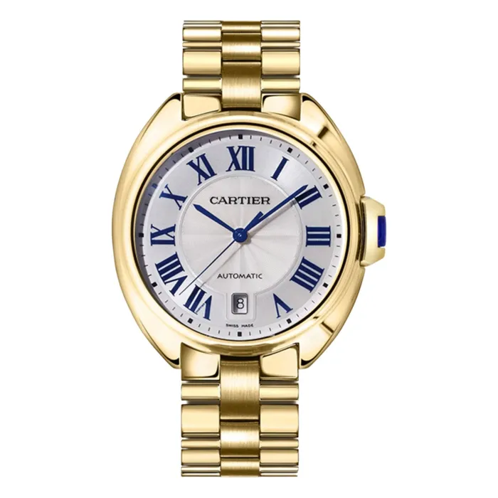Cartier Cartier Cle de Cartier 40mm Watch Ref WGCL0003 Silver Roman Dial 18K Yellow Gold Bracelet Bracelets Cartier Cartier Cle de Cartier 40mm Watch Ref WGCL0003 Silver Roman Dial 18K Yellow Gold Bracelet Bracelets