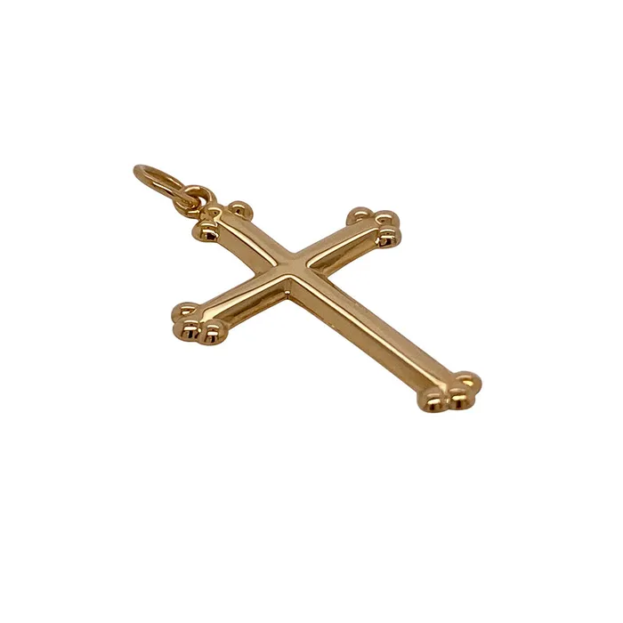 Croghans Necklaces 14K Yellow Gold Polished Fancy Cross Pendant