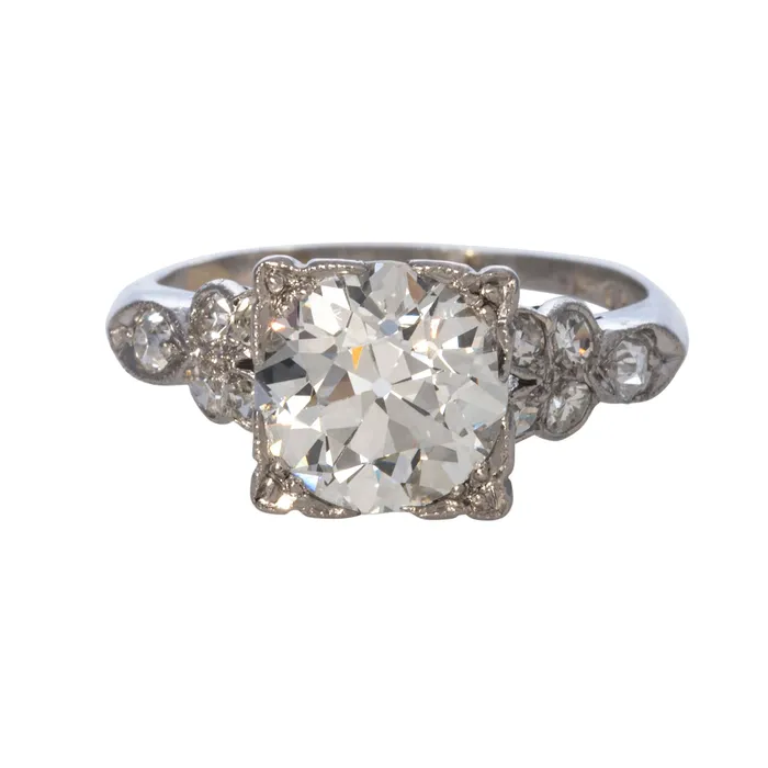 Croghans Rings Art Deco 269ctw Old European Cut Diamond Platinum Ring
