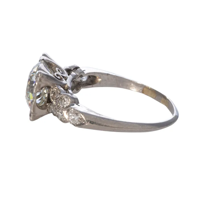 Croghans Rings Art Deco 269ctw Old European Cut Diamond Platinum Ring
