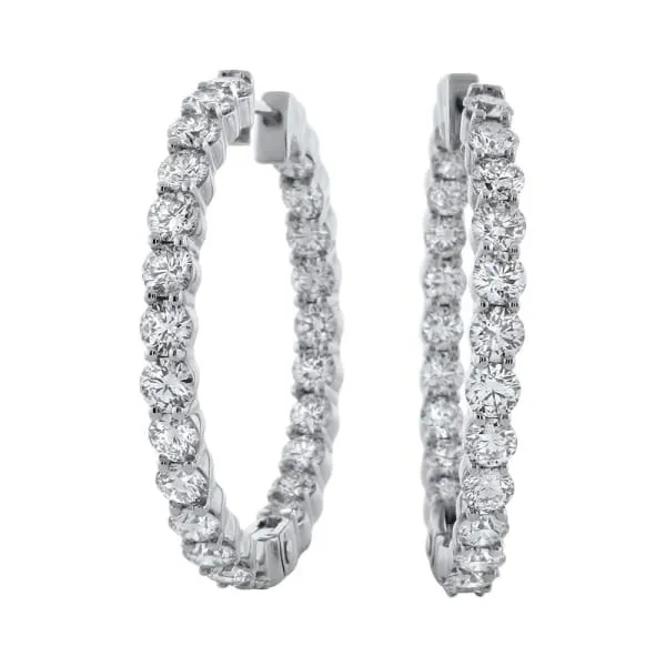 Diamond Source NYC 14kt White Gold Hoop Earrings 700ct Diamonds EA23175 Earrings