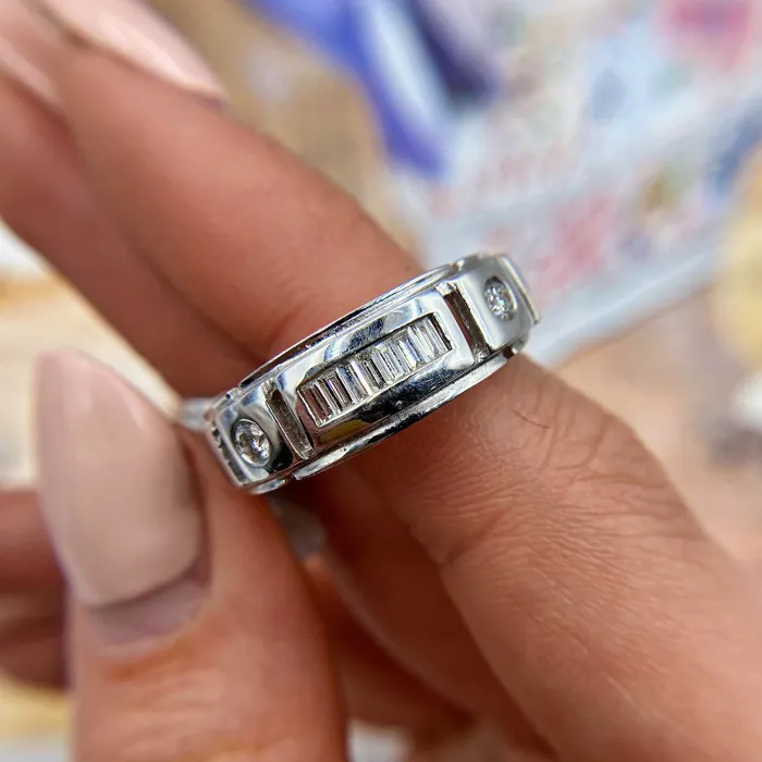 Diamond Source NYC Rings 14k White Gold Channel Ring features 065ct BA456621 Diamond Source NYC Rings 14k White Gold Channel Ring features 065ct BA456621