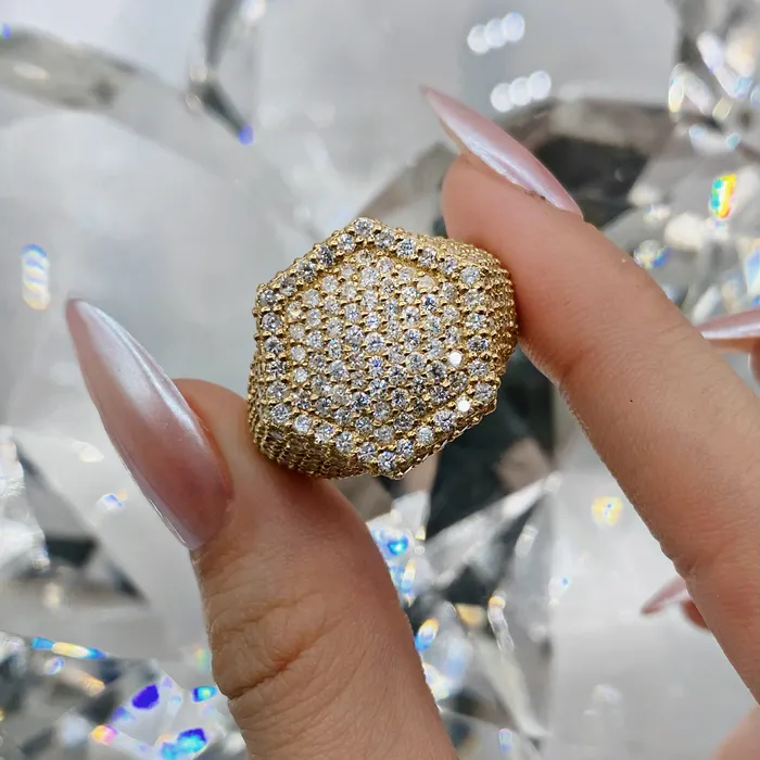 Diamond Source NYC Rings Natural Round Brilliant Diamond Cocktail Ring Set in 14K Yellow Gold 635ct tw