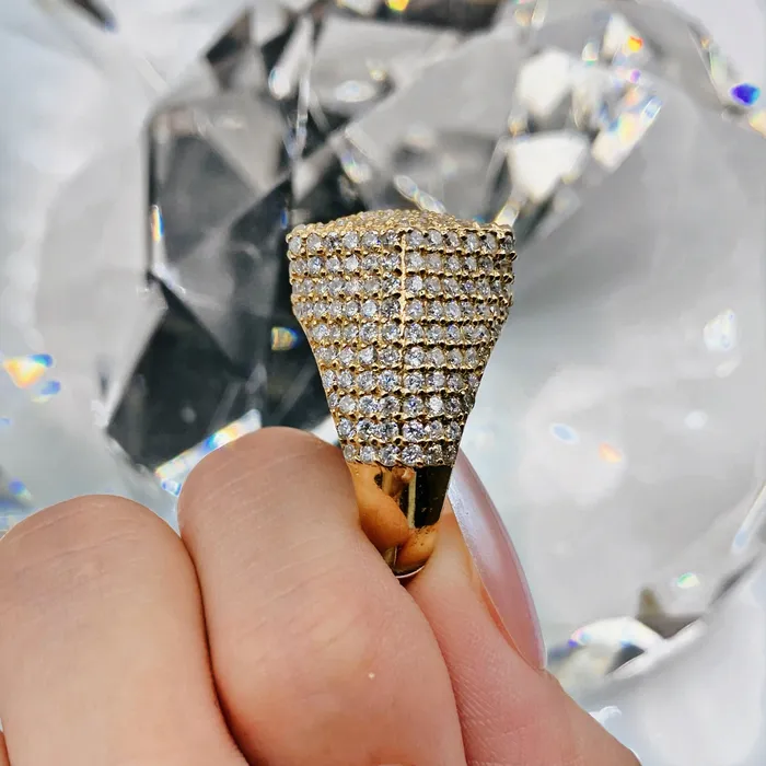 Diamond Source NYC Rings Natural Round Brilliant Diamond Cocktail Ring Set in 14K Yellow Gold 635ct tw