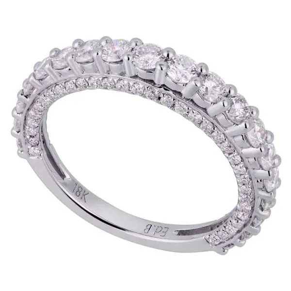 Diamond Source NYC Rings Natural Round Brilliant Fancy Diamond Band Set in 18K White Gold 140ct tw Diamond Source NYC Rings Natural Round Brilliant Fancy Diamond Band Set in 18K White Gold 140ct tw