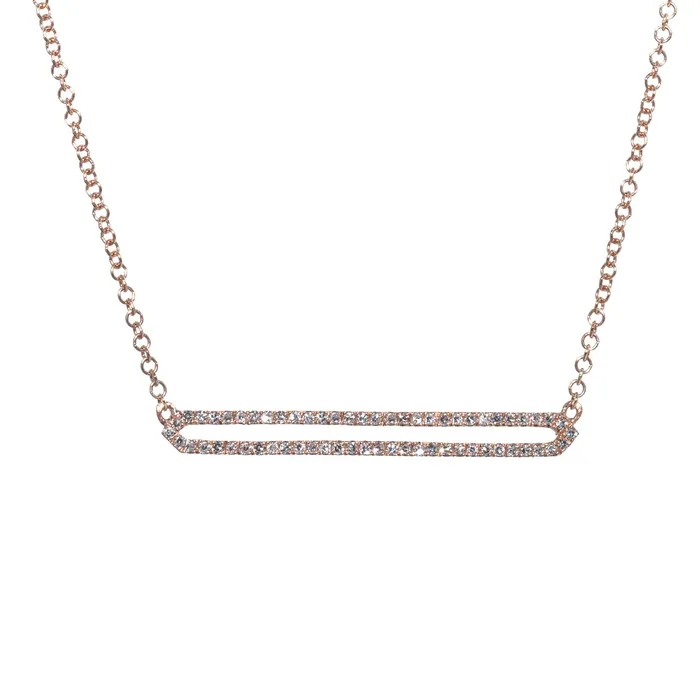 Doves 14K Rose Gold Diamond Bar Necklace Doves Necklaces