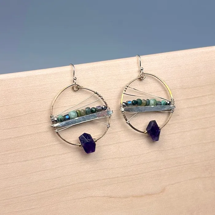 Earrings Art By Any Means Equator Amethyst Earrings