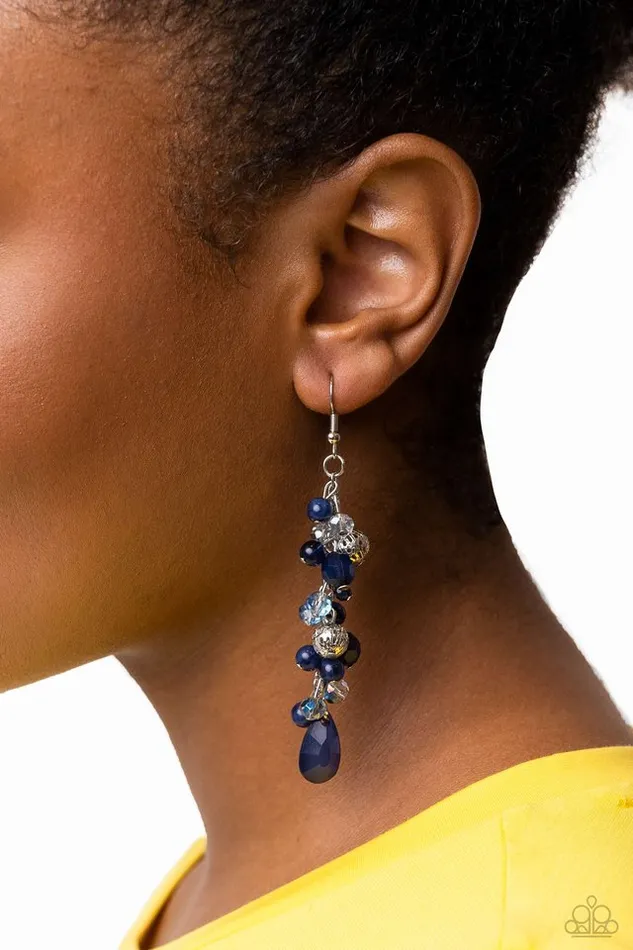 Earrings Paparazzi Earring Cheeky Cascade Blue Paparazzi Jewelry