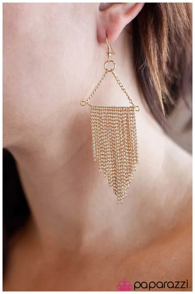 Earrings Paparazzi Earring Pulling My Chain Gold Paparazzi Jewelry