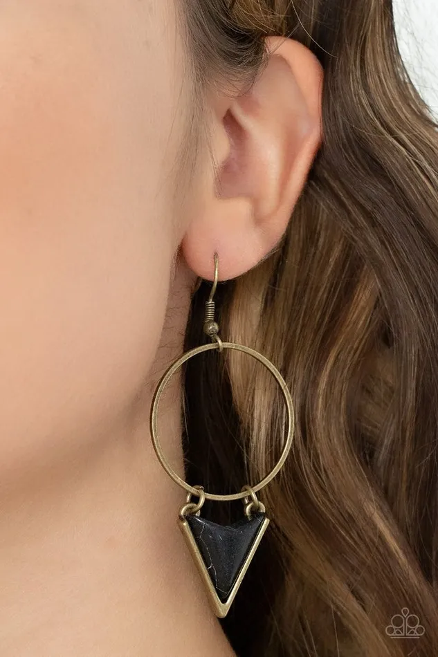 Earrings Paparazzi Earring Sahara Shark Brass Paparazzi Jewelry