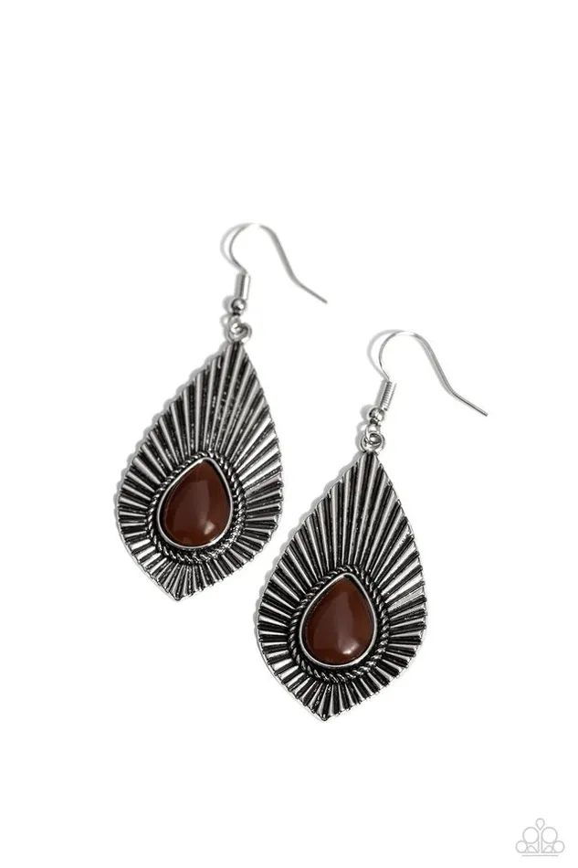 Earrings Paparazzi Earring SOULar Flare Brown Paparazzi Jewelry Earrings Paparazzi Earring SOULar Flare Brown Paparazzi Jewelry