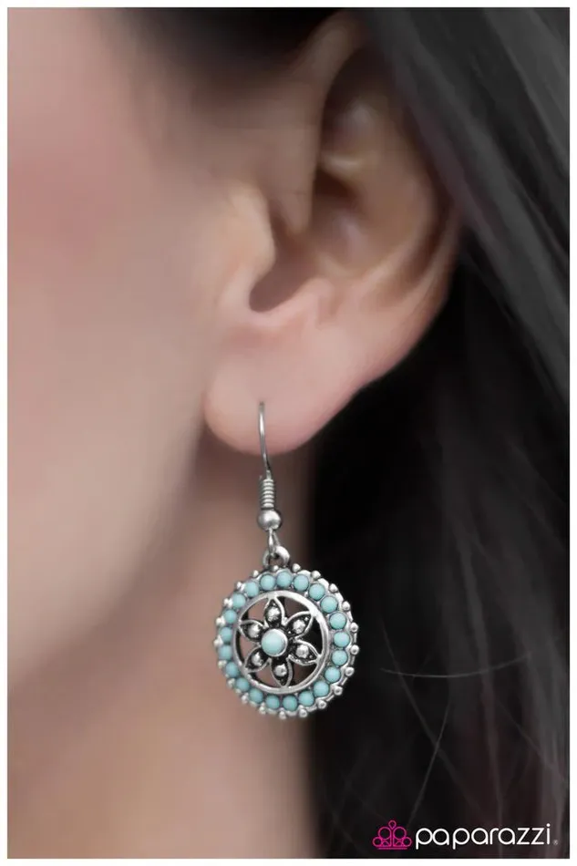 Earrings Paparazzi Earring The Wonder Wheel Blue Paparazzi Jewelry