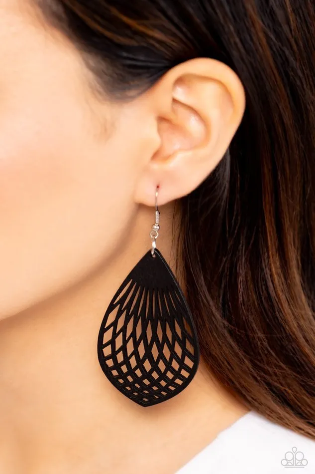 Earrings Paparazzi Jewelry Paparazzi Earring Caribbean Coral Black