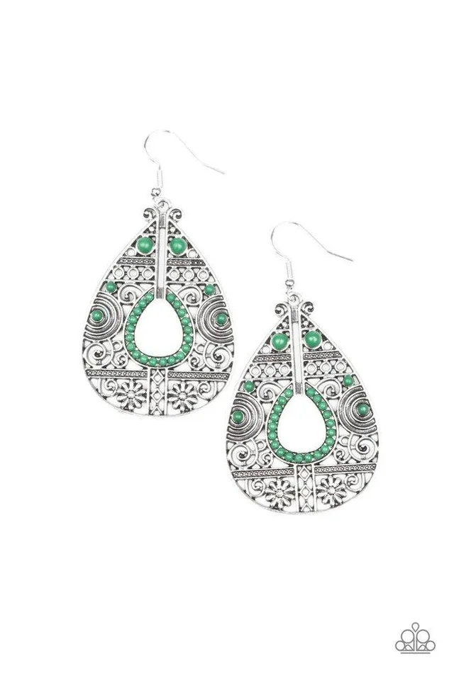 Earrings Paparazzi Jewelry Paparazzi Earring Malibu Gardens Green