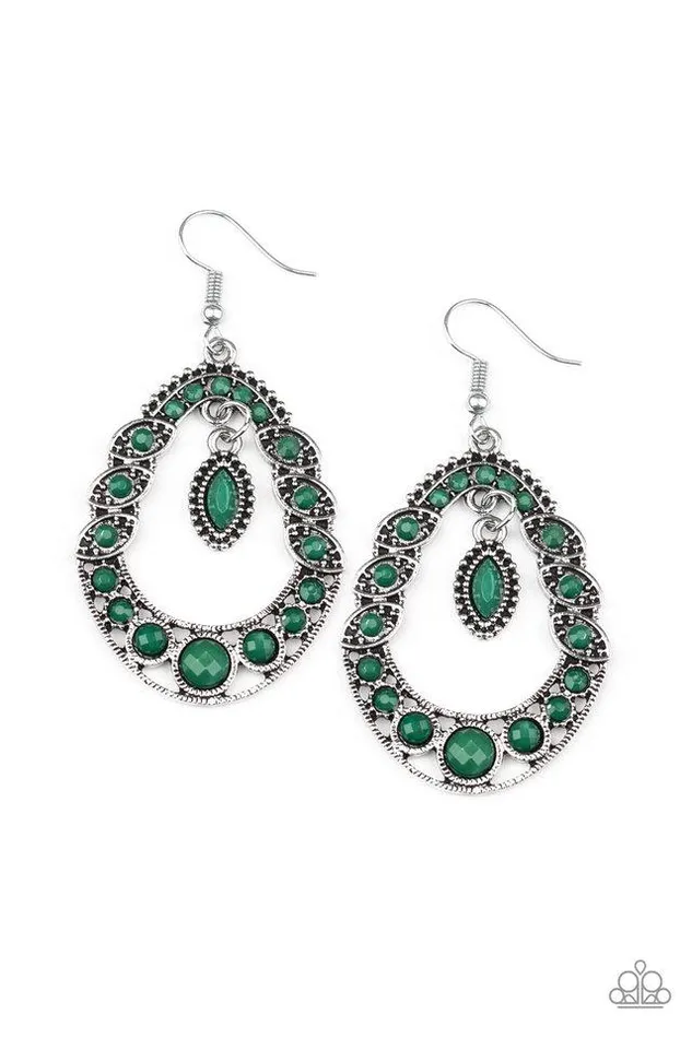 Earrings Paparazzi Jewelry Paparazzi Earring Malibu Mardi Gras Green