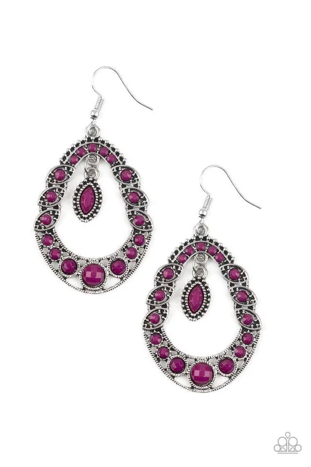 Earrings Paparazzi Jewelry Paparazzi Earring Malibu Mardi Gras Purple