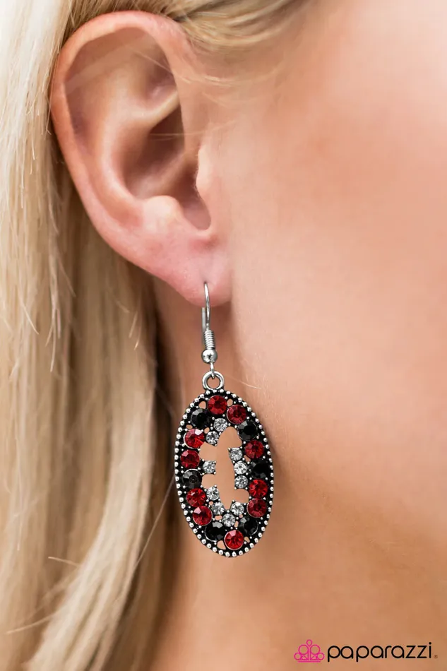 Earrings Paparazzi Jewelry Paparazzi Earring Midnight Mosaic Red