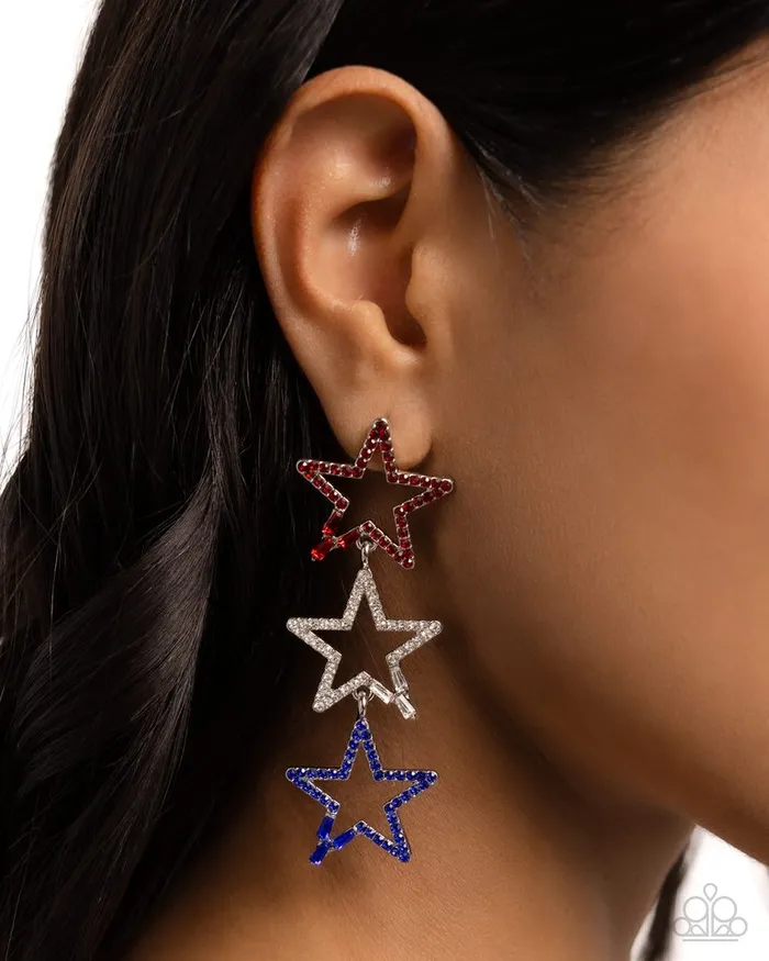 Earrings Paparazzi Jewelry Paparazzi Earring Patriotic Pageantry Multi