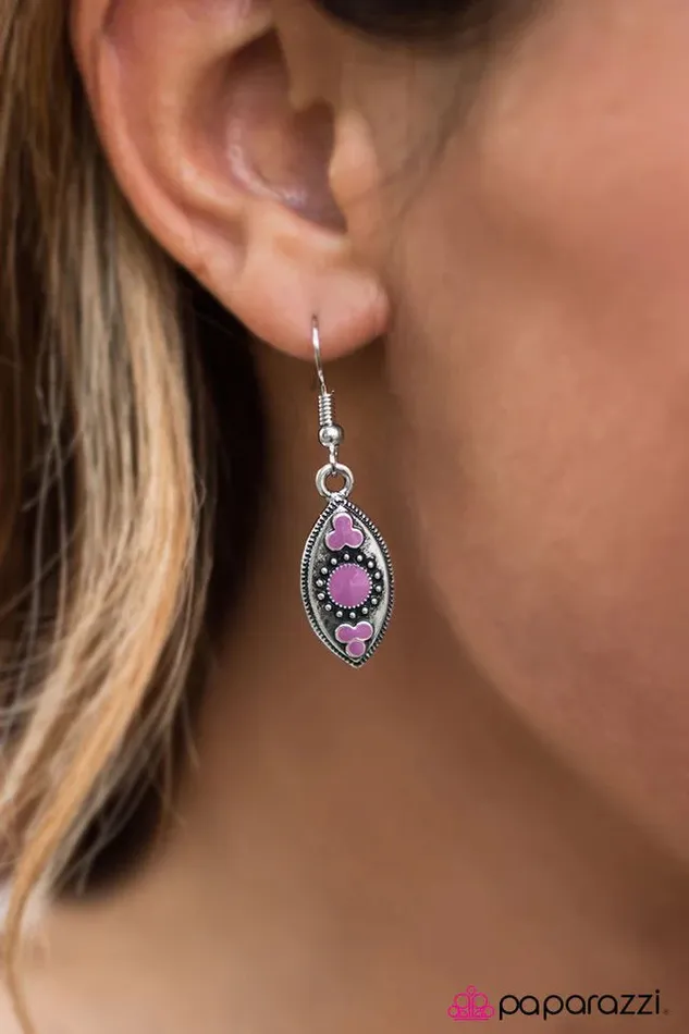 Earrings Paparazzi Jewelry Paparazzi Earring Petite and Sweet Purple