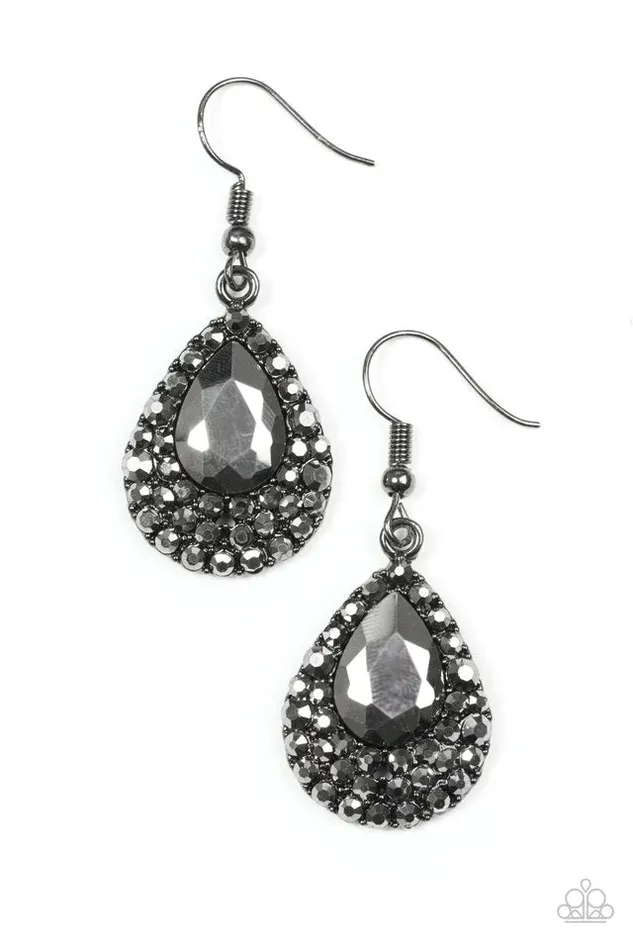 Earrings Paparazzi Jewelry Paparazzi Earring Reel In The Glitter Black