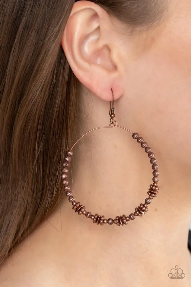 Earrings Paparazzi Jewelry Paparazzi Earring Simple Synchrony Copper