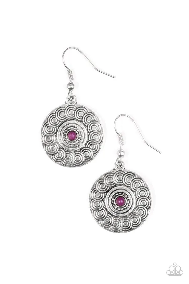 Earrings Paparazzi Jewelry Paparazzi Earring Sonoran Spiral Purple