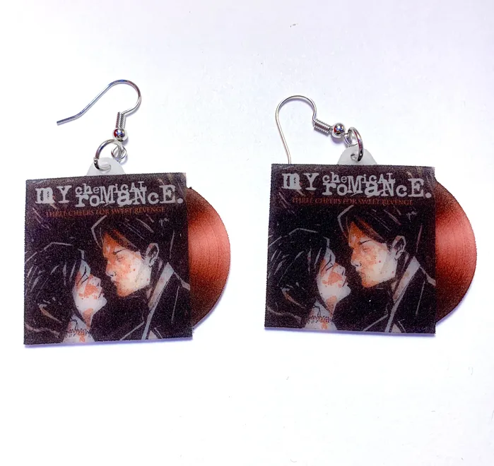 Earrings READY TO SHIP My Chemical Romance Collection of Vinyl Album Handmade Earrings Sam Makes Things Earrings READY TO SHIP My Chemical Romance Collection of Vinyl Album Handmade Earrings Sam Makes Things
