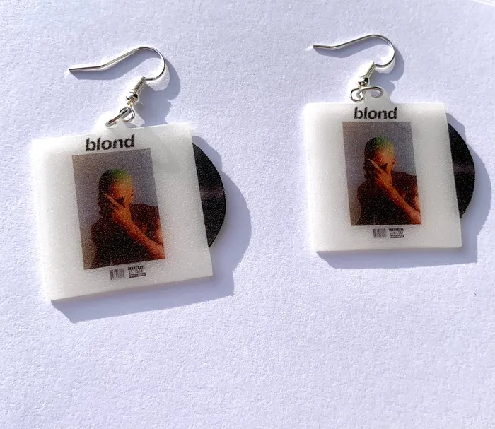 Earrings Sam Makes Things Frank Ocean Blond Vinyl Album Handmade Earrings
