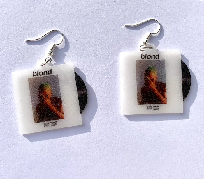 Earrings Sam Makes Things Frank Ocean Blond Vinyl Album Handmade Earrings