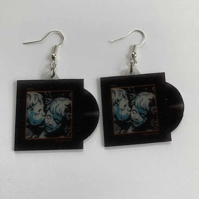 Earrings Sam Makes Things Meet Me at the Altar Garden Vinyl Single Handmade Earrings