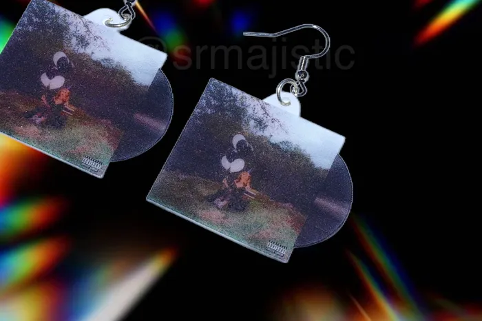 Earrings Sam Makes Things Mothica Forever Fifteen Vinyl Album Handmade Earrings