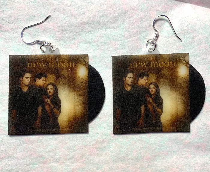 Earrings Sam Makes Things Twilight Movie Soundtrack Collection of Vinyl Albums Handmade Earrings