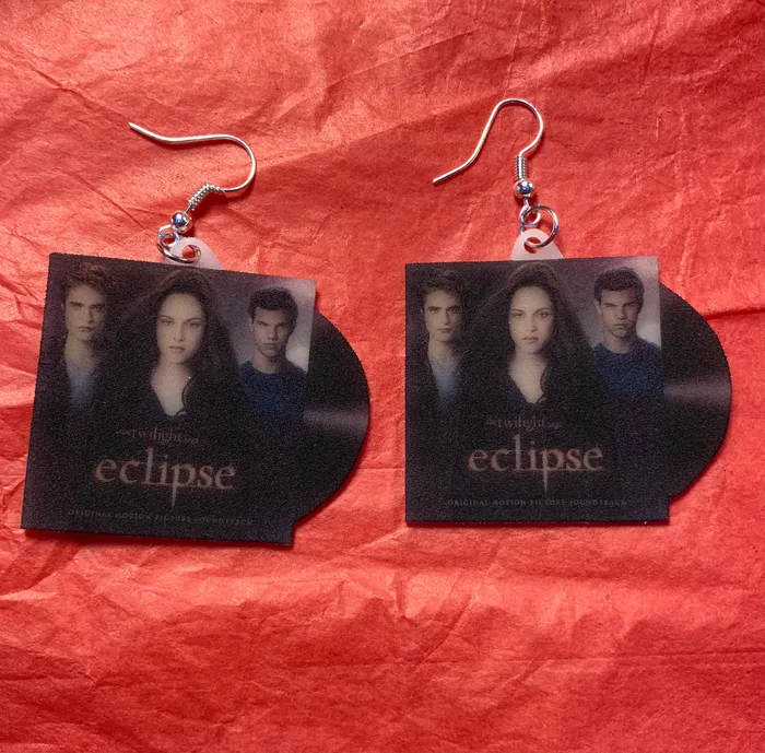Earrings Sam Makes Things Twilight Movie Soundtrack Collection of Vinyl Albums Handmade Earrings
