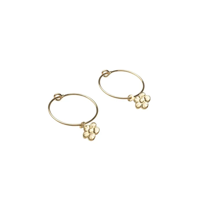 Earrings TheRoseGypsy Gold Filled Dainty Flower Hoops