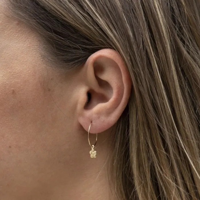 Earrings TheRoseGypsy Gold Filled Dainty Flower Hoops