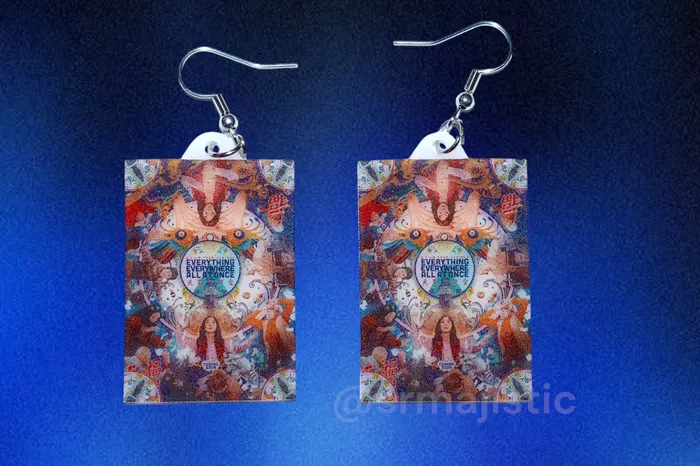 Everything Everywhere All At Once 2022 Movie Poster detailed Handmade Earrings Sam Makes Things Earrings Everything Everywhere All At Once 2022 Movie Poster detailed Handmade Earrings Sam Makes Things Earrings