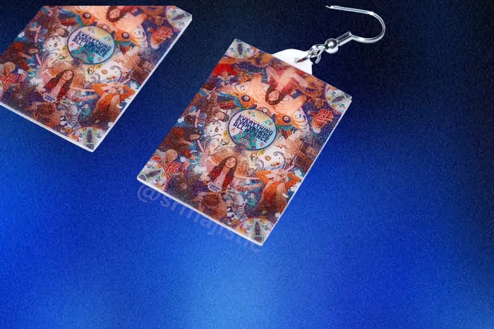 Everything Everywhere All At Once 2022 Movie Poster detailed Handmade Earrings Sam Makes Things Earrings