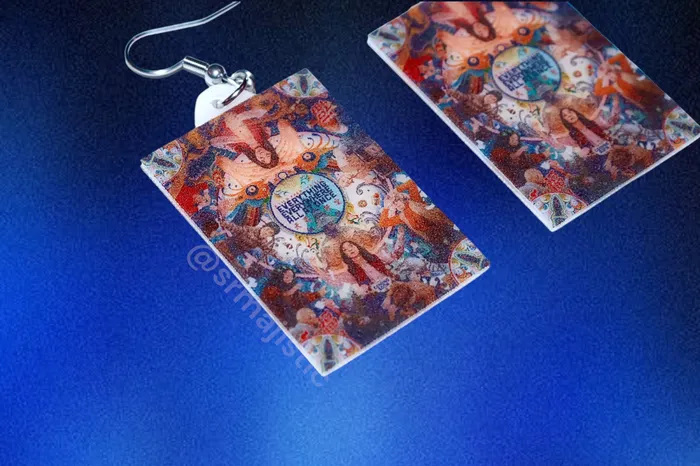 Everything Everywhere All At Once 2022 Movie Poster detailed Handmade Earrings Sam Makes Things Earrings