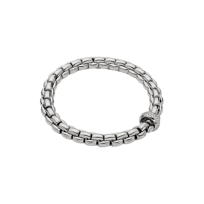 FOPE Bracelets Fope 18K White Gold Eka Collection Diamond Bracelet Medium Size FOPE Bracelets Fope 18K White Gold Eka Collection Diamond Bracelet Medium Size
