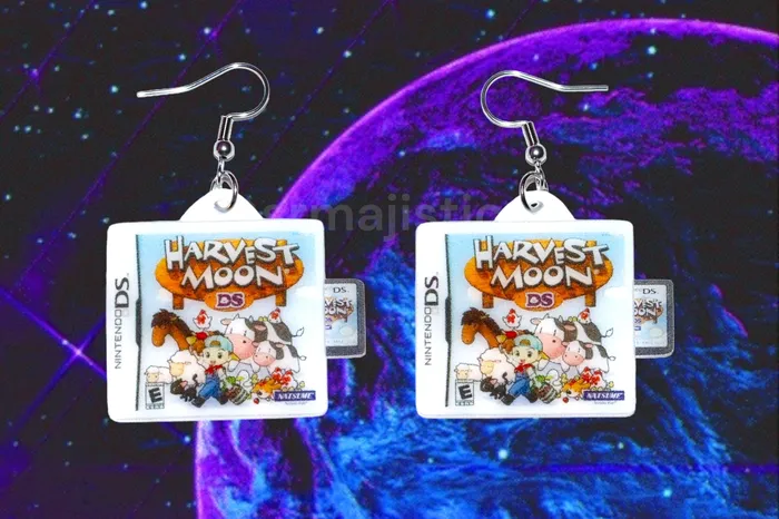 Harvest Moon Nintendo DS Game 2D detailed Handmade Earrings Sam Makes Things Earrings Harvest Moon Nintendo DS Game 2D detailed Handmade Earrings Sam Makes Things Earrings