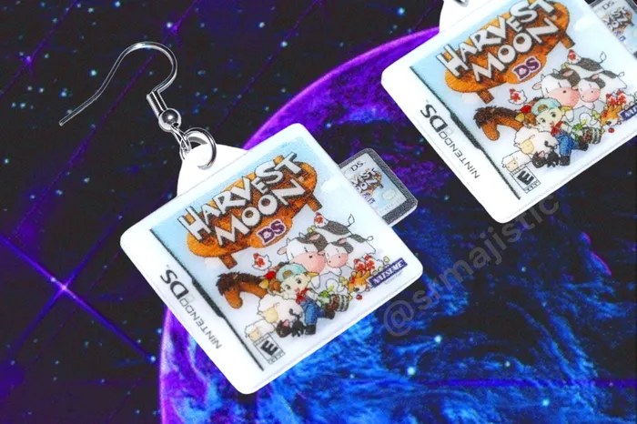 Harvest Moon Nintendo DS Game 2D detailed Handmade Earrings Sam Makes Things Earrings